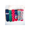 Yılbaşı Hediye Kutusu Noel Temalı Çocuk Çorap - Tükenmez Kalem - Şans Bilekliği
