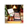 Yılbaşı Hediye Kutusu Noel Temalı Kadın / Genç Kız Aromaterapi Mum & Havlu Çorap & Şans Bilekliği
