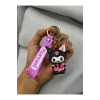 3D Lüks Büyük Boy Kuromi Silikon Anahtarlığı Ve Çanta Aksesuarı