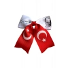 23 Nisan Türk Bayrağı Atatürk Fiyonk Kız Çocuk Kaliteli Grogren Kurdele Toka