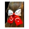 23 Nisan Türk Bayrağı Atatürk Fiyonk Kız Çocuk Kaliteli Grogren Kurdele Toka
