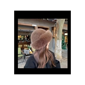 Kadın Kürk Şapka Kahverengi