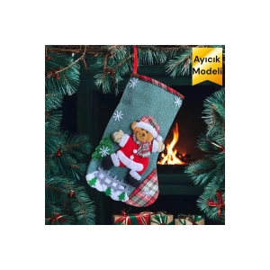 Noel Çorabı Şömine Dekoru Yılbaşı Süslemesi