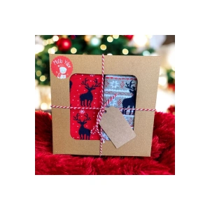 Yılbaşı / Noel / Christmas Temalı Hediye Kutulu 2li Kadın Çorap Seti