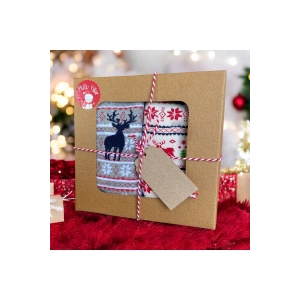 Yılbaşı / Noel / Christmas Temalı Hediye Kutulu 2li Kadın / Çocuk Çorap Seti