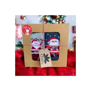Yılbaşı / Noel / Christmas Temalı Hediye Kutulu Çocuk 2li Havlu Çorap Seti