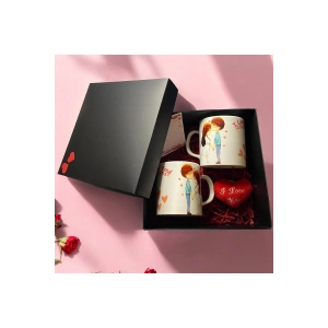 Özel Günler Için Özel Kutusunda 2li Kupa Seti (2 ADET KUPA KALP ANAHTARLIK NOT KARTI)