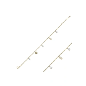 925 Ayar Gümüş Sallantılı Figürlü Doç Zincirli Şans Bilekliği - Anneler Günü