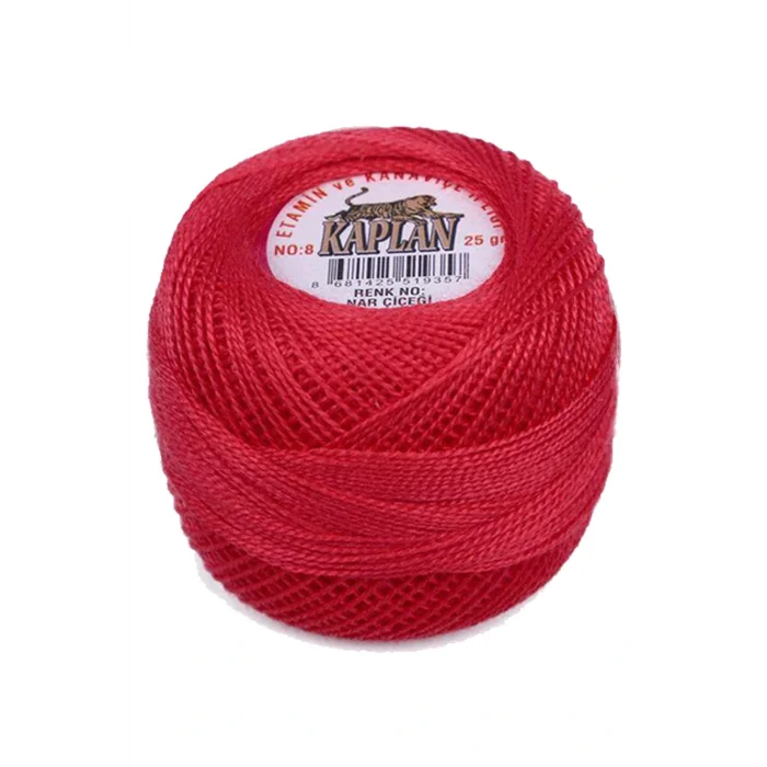 3 Adet Kaplan Etamin Ve Kanaviçe İpi 8 No Kod/Renk: NAR ÇİÇEĞİ - 842 - 997 - Ryl