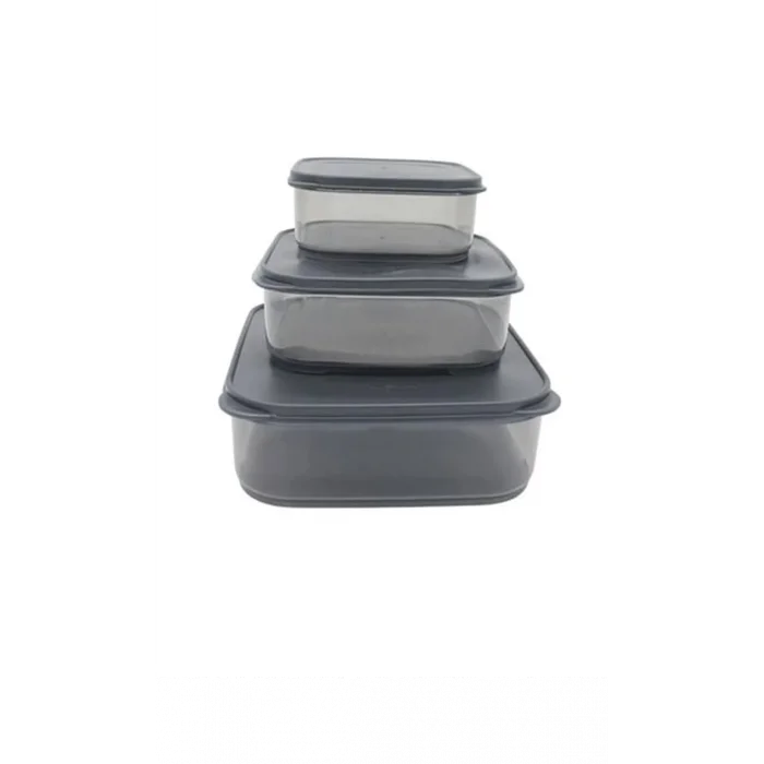 3lü Yatay Füme Renk Saklama Kabı Royaleks-VİV-OX258