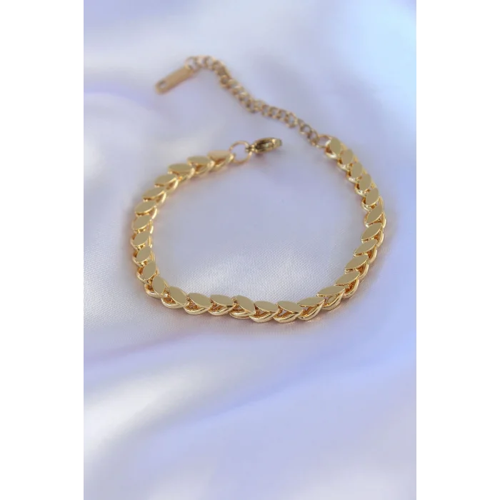316L Çelik Arpa Gold Renk Kadın Bileklik