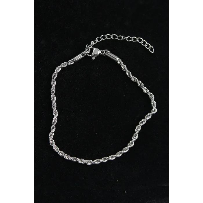 316L Çelik Burgu Model Gümüş Renk Erkek Bileklik