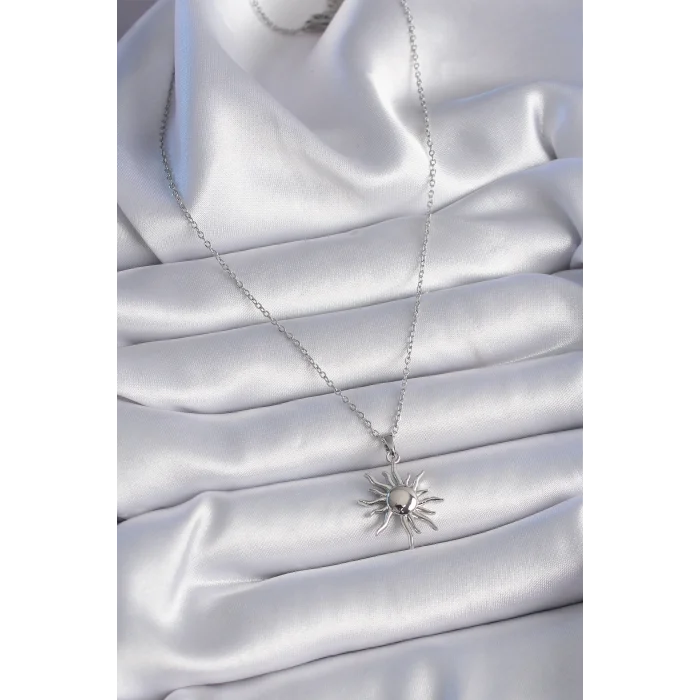 316L Çelik Gold Renk Zincir Güneş Figür Kadın Kolye