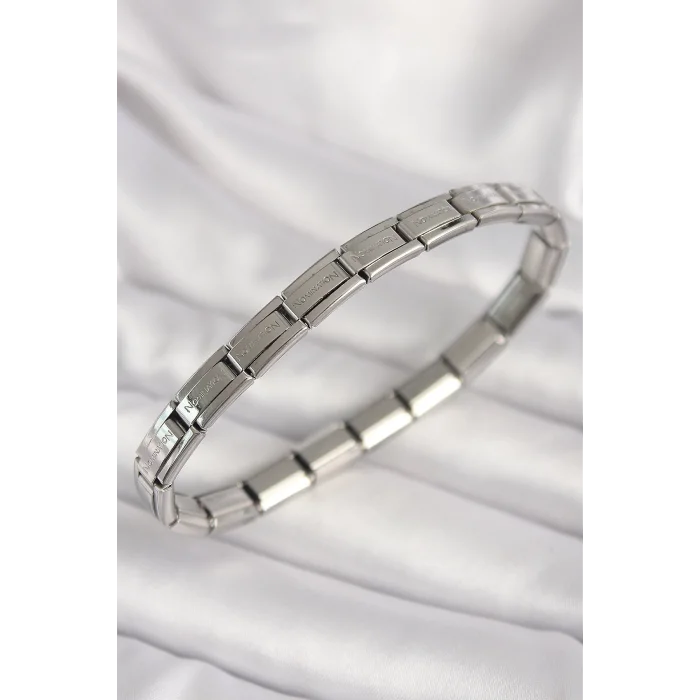 316L Çelik Gümüş Renk İnce Yazılı Nomination Kadın Bileklik