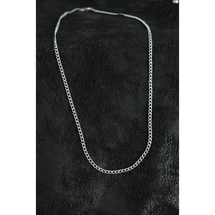 316L Çelik İnce Klasik Zincir Model Gümüş Renk Erkek Kolye