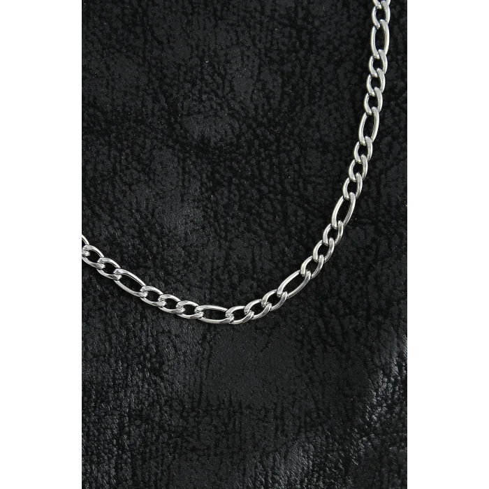 316L Çelik Klasik Figaro Zincir Model Gümüş Renk Erkek Kolye