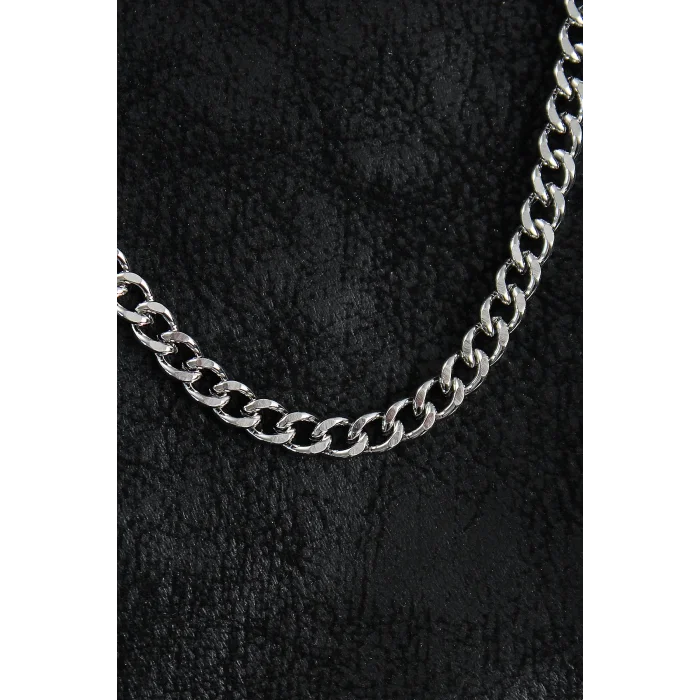 316L Çelik Klasik Zincir Model Gümüş Renk Erkek Kolye