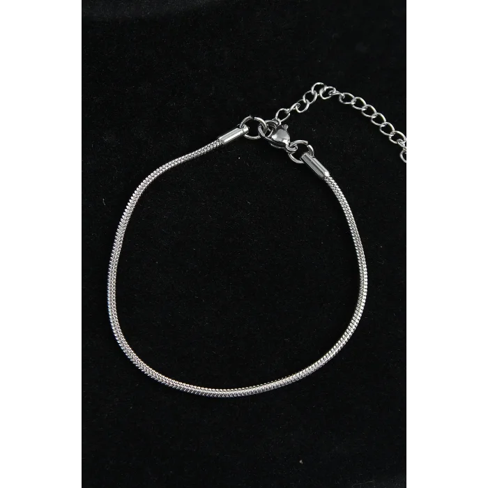 316L Çelik Oval İtalyan Model Gümüş Renk Erkek Bileklik