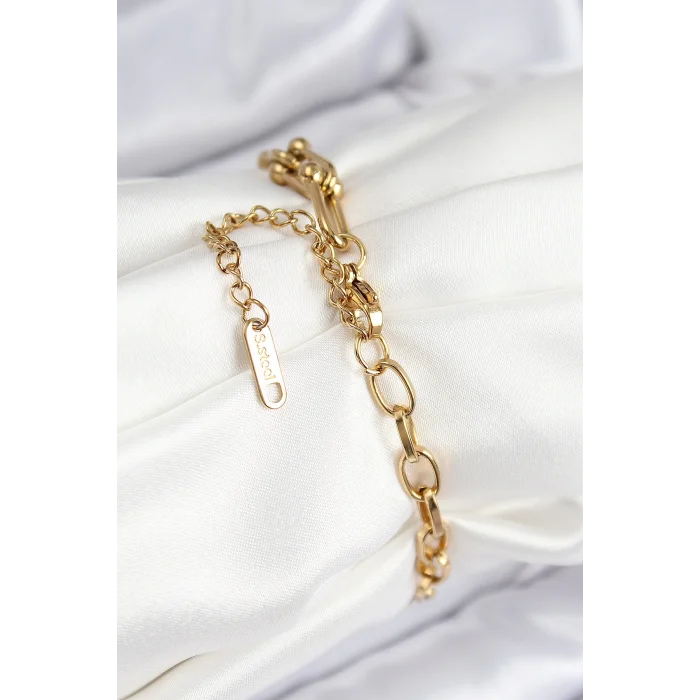 316L Çelik Tifany Ağaç Model Gold Renk Kadın Bileklik