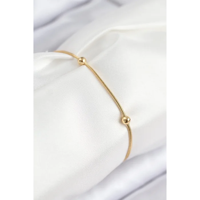 316L Çelik Topcuk Model Gold Renk Kadın Bileklik