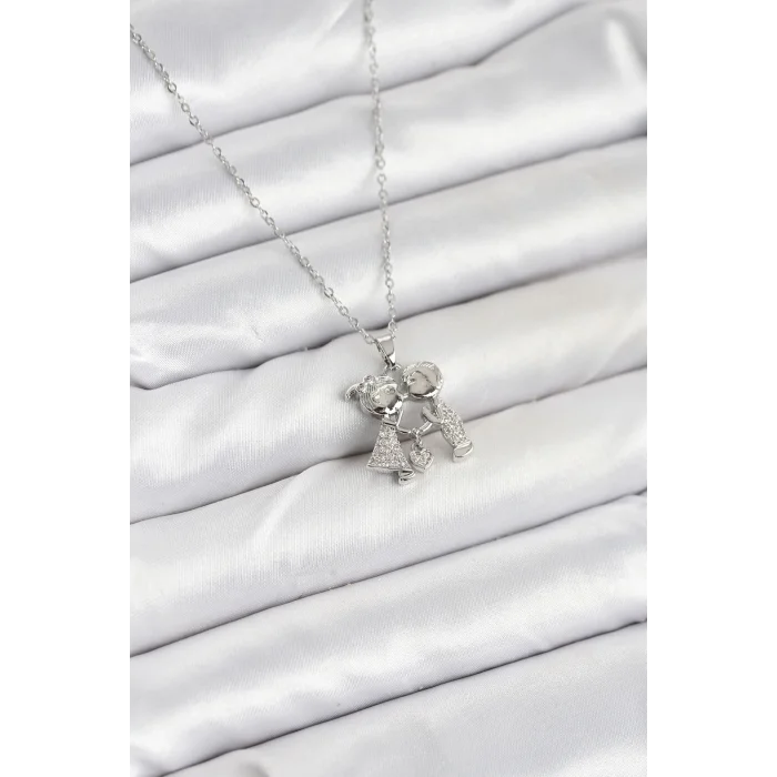 316L Çelik Zincir Gümüş Renk Erkek Kız Model Kadın Kolye