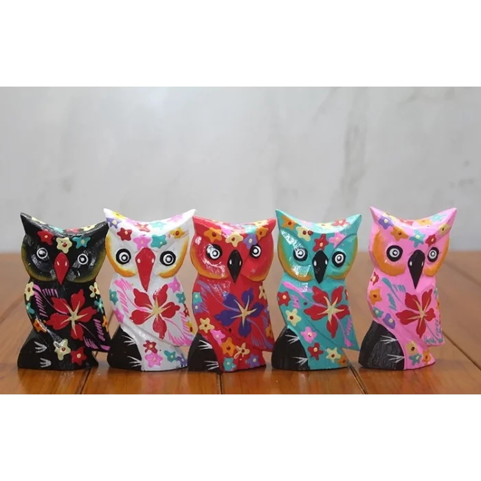 Ahşap 5li Baykuş Seti Polos-10