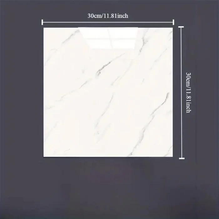 Beyaz Mermer Desenli Alüminyum Plastik Duvar Sticker (30*30)