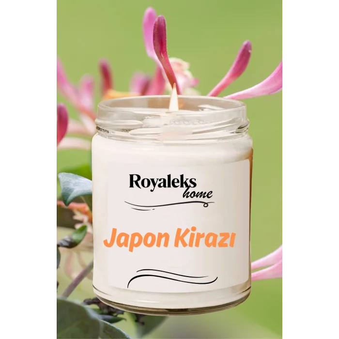 Doğal Özel Seri Kokulu Dekoratif Kavanoz Mum 210 cc - Japon Kirazı Esansı - RYL
