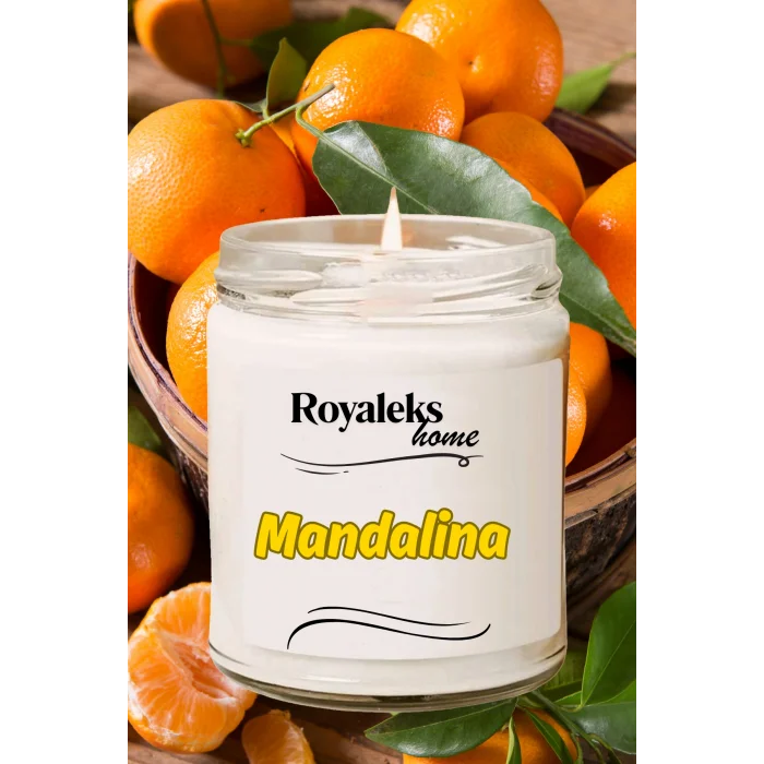 Doğal Özel Seri Kokulu Dekoratif Kavanoz Mum 210 cc - Mandalina Esansı - RYL