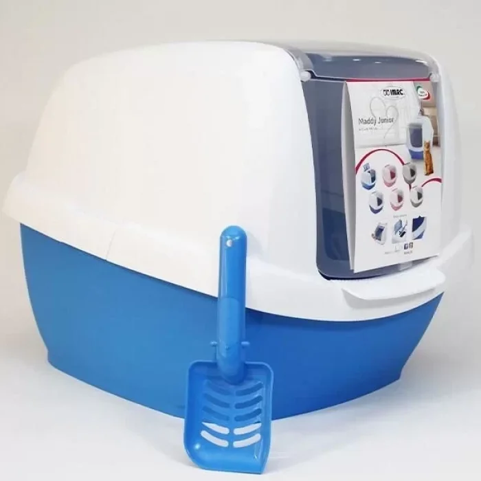 İmac Maddy Junior Üstü Açılır Kapalı Kedi Tuvaleti Mavi 57x43x41 Cm