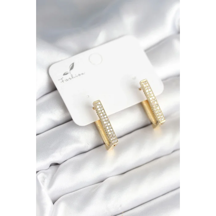 Kare Zirkon Taşlı Kadın Küpe