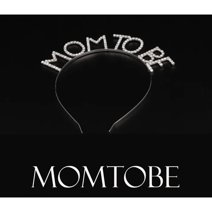 Kristal Taşlı Gümüş Renk Mom To Be Tacı Anne Tacı