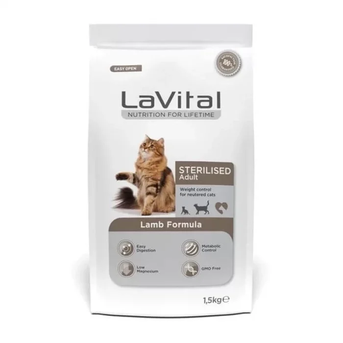 Lavital Sterilised Kuzu Etli Kısırlaştırılmış Kedi Maması 1.5 Kg