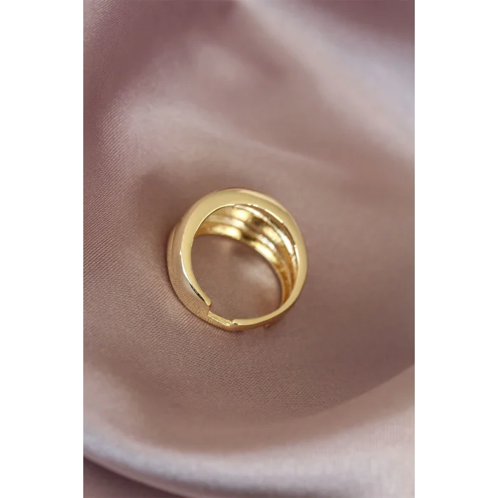 Metal Gold Renk Ayarlamalı Kadın Yüzük
