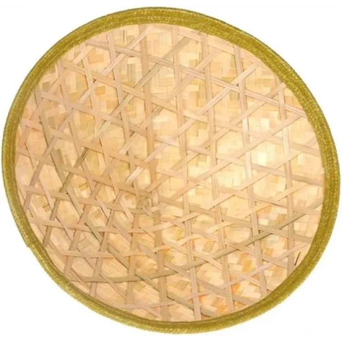 Naturel Renk Cambodia Kamboçyalı Vietnam Şapkası Pvc Hasır