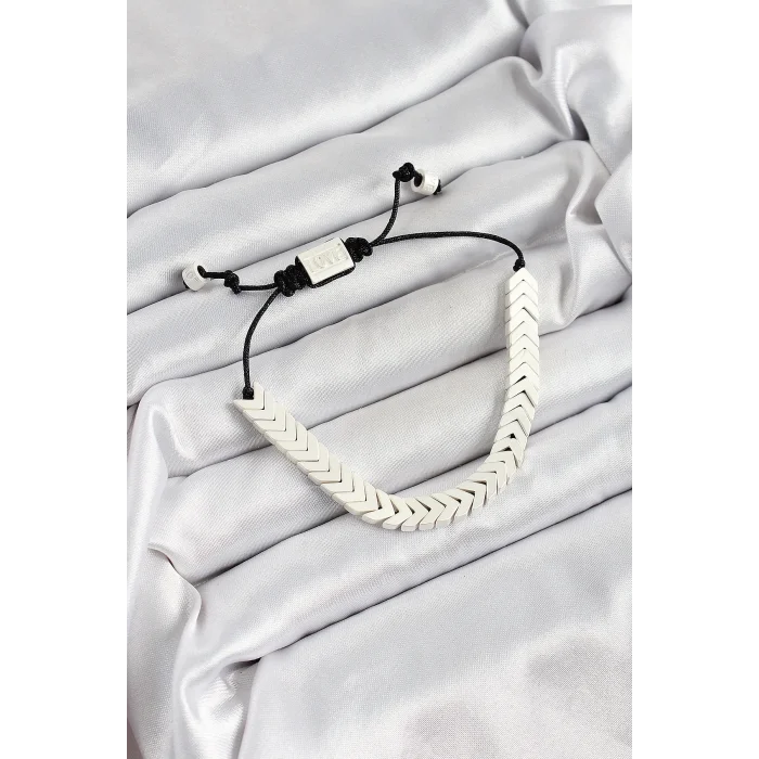 Pirinç Asansörlü Beyaz Juju Kadın Bileklik