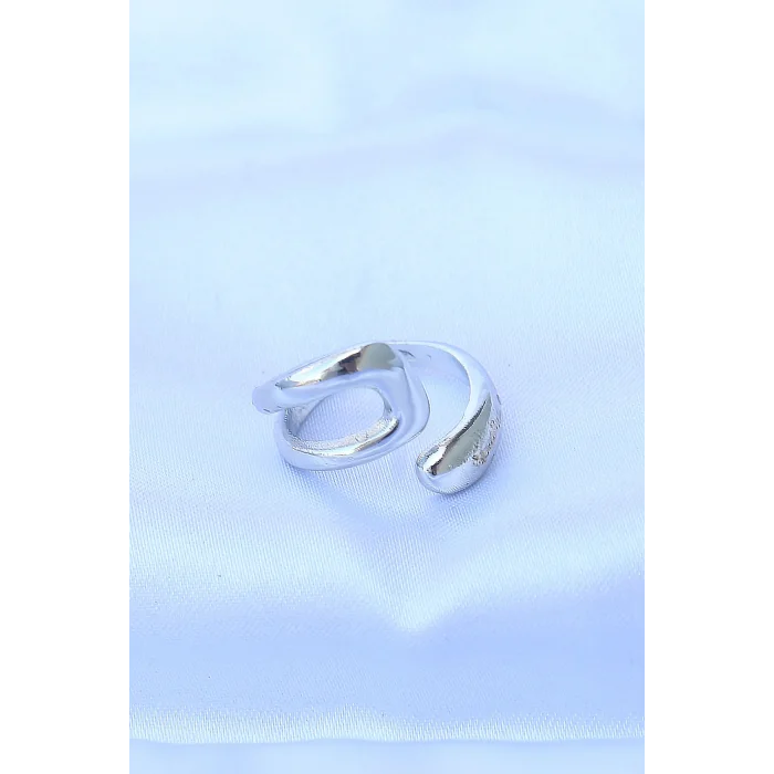 Pirinç Gümüş Renk Ayarlanabilir Yüzük