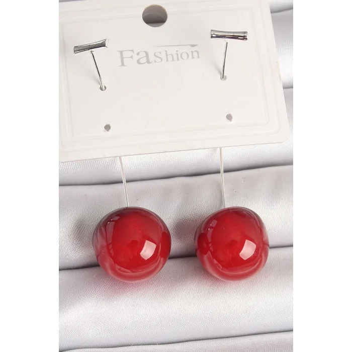 Pirinç Gümüş Renk Çivi Kiraz Model Kadın Küpe