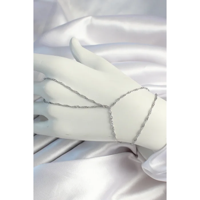 Pirinç Gümüş Renk Esnek Burgu Zincirli Şahmeran