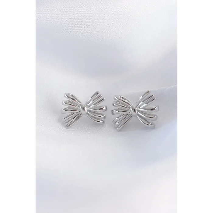 Pirinç Gümüş Renk Fiyonk Küpe