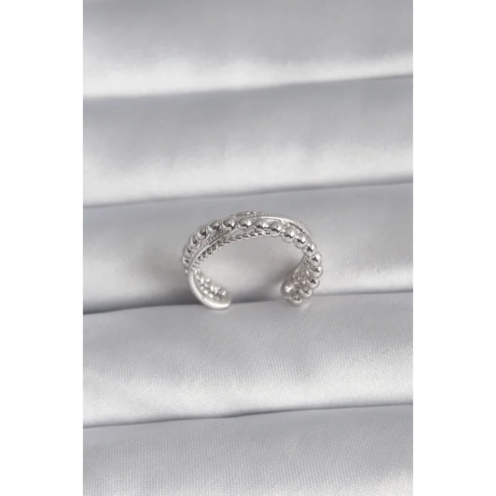 Pirinç Gümüş Renk Kadın Yüzük