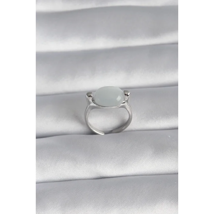 Pirinç Gümüş Renk Sedefli Kadın Yüzük