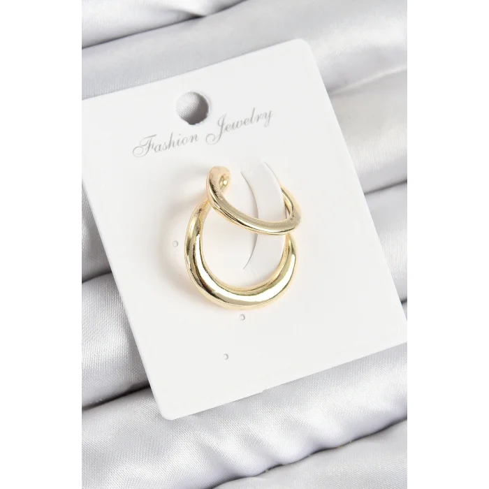 Pirinç Halka Model Gold Renk Sağ Kıkırdak Küpe