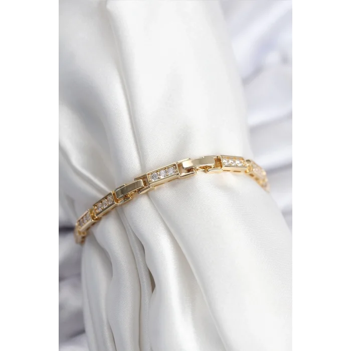 Pirinç VIP Seri Gold Renk Parçalı Model Kadın Bileklik