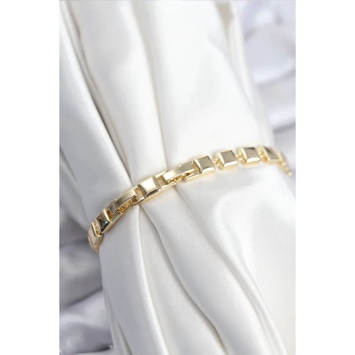 Pirinç VIP Seri Gold Renk Zirkon Taşlı Model Kadın Bileklik