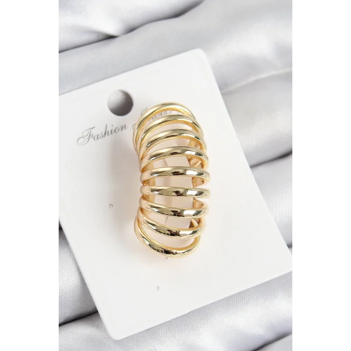 Pirinç Yay Model Gold Renk Sağ Kıkırdak Küpe