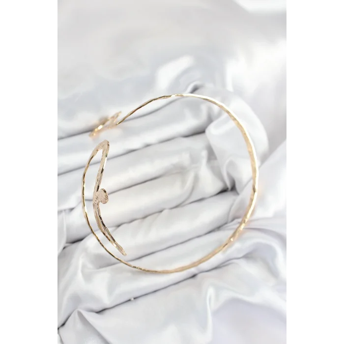 Pirinç Yılan Model Gold Renk Kadın Pazu Bileklik