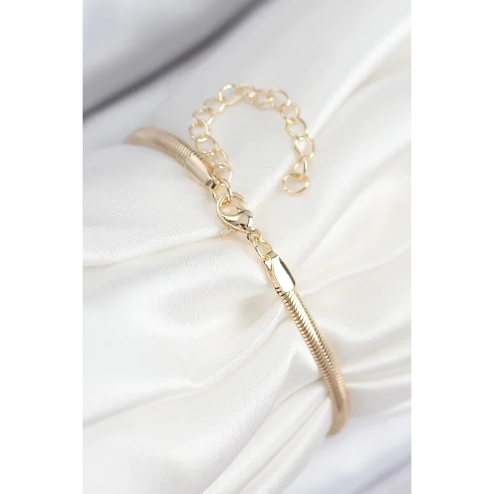 Pirinç Zirkon Taşlı Yıldız Model Gold Renk Kadın Bileklik