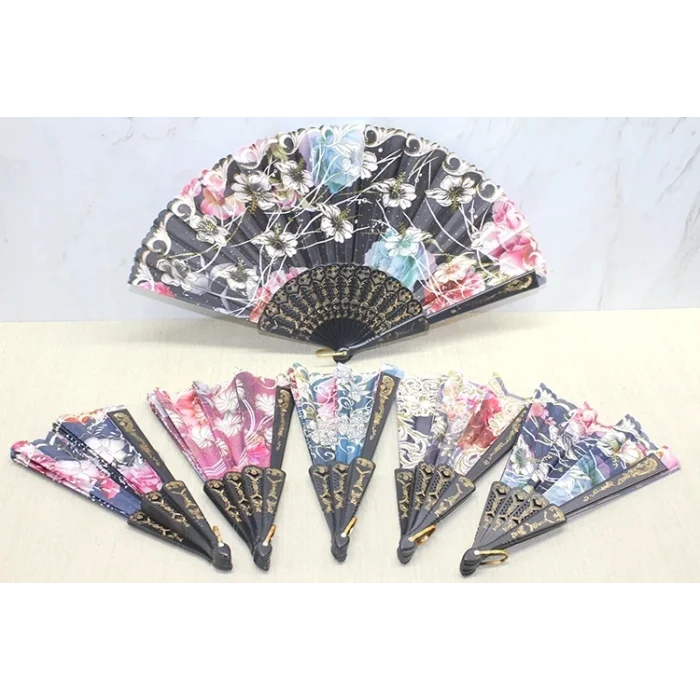 Plastik Çiçek Desenli Yelpaze Alk3571