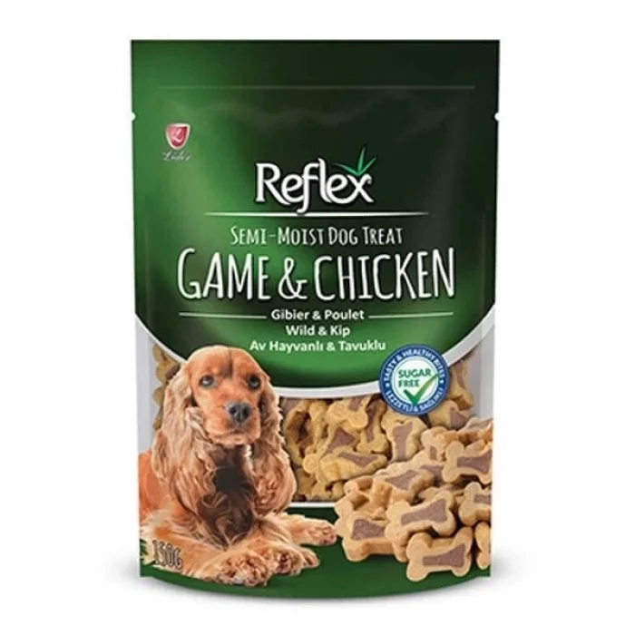 Reflex Av Hayvanlı ve Tavuklu Yarı Yumuşak Köpek Ödül Maması 150 Gr